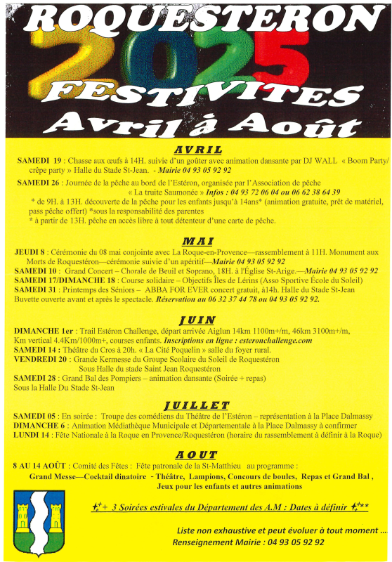 PROGRAMME FESTIVITES